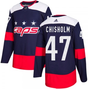 Authentic Adidas Youth Declan Chisholm Navy Blue 2018 Stadium Series Jersey - NHL Washington Capitals