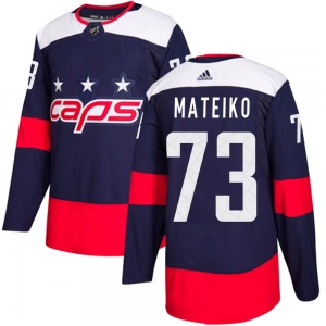 Authentic Adidas Youth Eriks Mateiko Navy Blue 2018 Stadium Series Jersey - NHL Washington Capitals