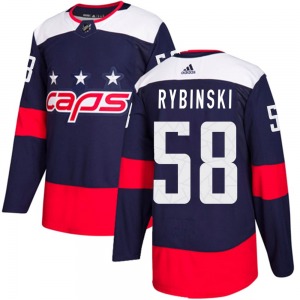 Authentic Adidas Youth Henrik Rybinski Navy Blue 2018 Stadium Series Jersey - NHL Washington Capitals