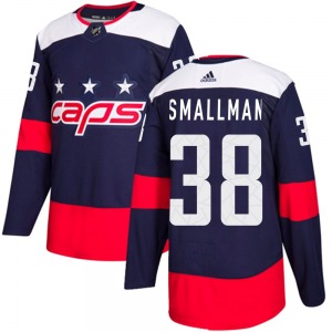 Authentic Adidas Youth Spencer Smallman Navy Blue 2018 Stadium Series Jersey - NHL Washington Capitals