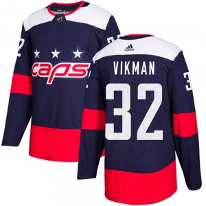 Authentic Adidas Youth Jesper Vikman Navy Blue 2018 Stadium Series Jersey - NHL Washington Capitals