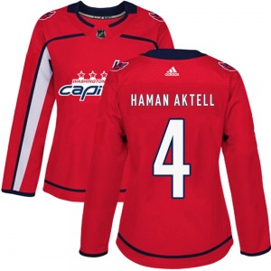 Authentic Adidas Women's Hardy Haman Aktell Red Home Jersey - NHL Washington Capitals