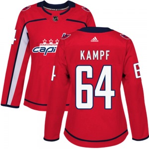 Authentic Adidas Women's David Kampf Red Home Jersey - NHL Washington Capitals