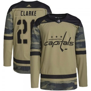 Authentic Adidas Youth Graeme Clarke Camo Military Appreciation Practice Jersey - NHL Washington Capitals