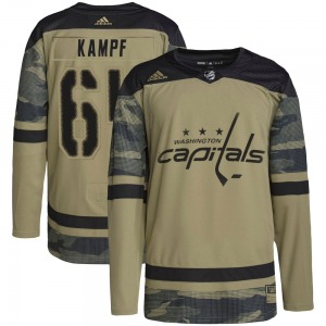 Authentic Adidas Youth David Kampf Camo Military Appreciation Practice Jersey - NHL Washington Capitals