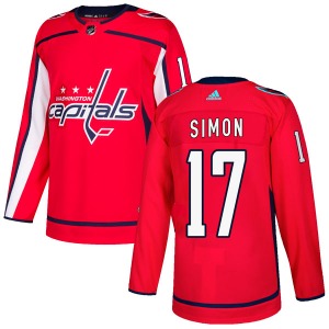 Authentic Adidas Adult Chris Simon Red Home Jersey - NHL Washington Capitals