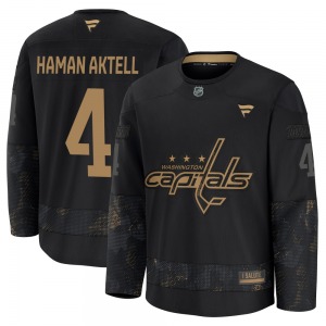 Premium Fanatics Youth Hardy Haman Aktell Black 2024 Military Appreciation Practice Jersey - NHL Washington Capitals