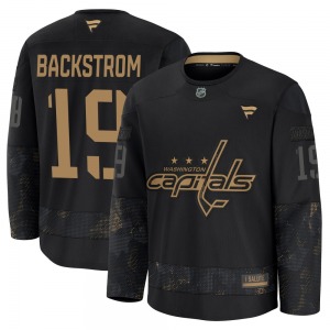 Premium Fanatics Youth Nicklas Backstrom Black 2024 Military Appreciation Practice Jersey - NHL Washington Capitals
