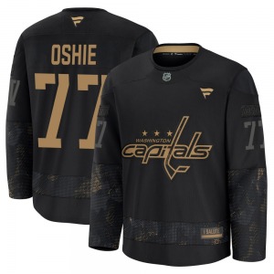 Premium Fanatics Youth T.J. Oshie Black 2024 Military Appreciation Practice Jersey - NHL Washington Capitals