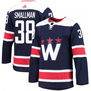 Authentic Adidas Youth Spencer Smallman Navy 2020/21 Alternate Primegreen Pro Jersey - NHL Washington Capitals