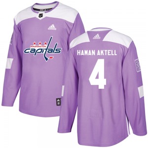 Authentic Adidas Youth Hardy Haman Aktell Purple Fights Cancer Practice Jersey - NHL Washington Capitals