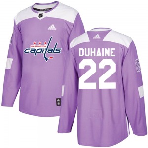 Authentic Adidas Youth Brandon Duhaime Purple Fights Cancer Practice Jersey - NHL Washington Capitals