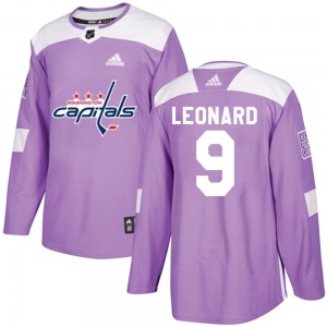 Authentic Adidas Youth Ryan Leonard Purple Fights Cancer Practice Jersey - NHL Washington Capitals