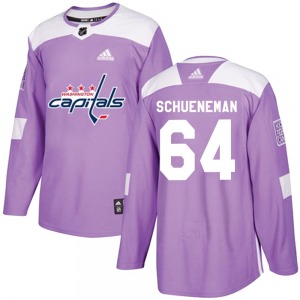 Authentic Adidas Youth Corey Schueneman Purple Fights Cancer Practice Jersey - NHL Washington Capitals