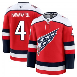 Premium Fanatics Adult Hardy Haman Aktell Red Alternate 2025 Jersey - NHL Washington Capitals