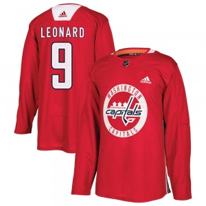 Authentic Adidas Youth Ryan Leonard Red Practice Jersey - NHL Washington Capitals