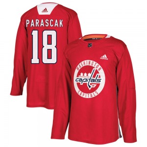 Authentic Adidas Youth Terik Parascak Red Practice Jersey - NHL Washington Capitals