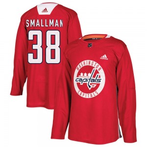 Authentic Adidas Youth Spencer Smallman Red Practice Jersey - NHL Washington Capitals