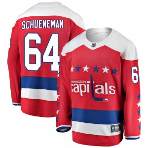 Breakaway Fanatics Branded Youth Corey Schueneman Red Alternate Jersey - NHL Washington Capitals