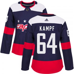 Authentic Adidas Women's David Kampf Navy Blue 2018 Stadium Series Jersey - NHL Washington Capitals