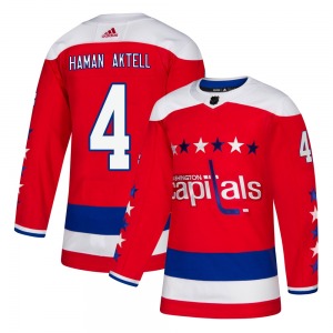 Authentic Adidas Youth Hardy Haman Aktell Red Alternate Jersey - NHL Washington Capitals