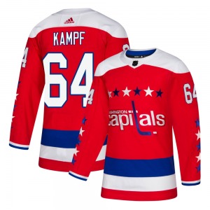 Authentic Adidas Youth David Kampf Red Alternate Jersey - NHL Washington Capitals