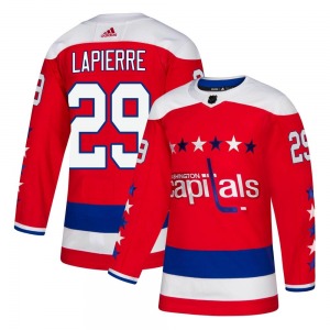 Authentic Adidas Youth Hendrix Lapierre Red Alternate Jersey - NHL Washington Capitals