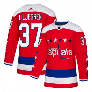 Authentic Adidas Youth Timothy Liljegren Red Alternate Jersey - NHL Washington Capitals
