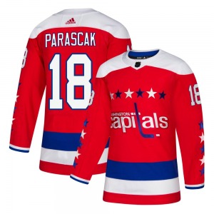 Authentic Adidas Youth Terik Parascak Red Alternate Jersey - NHL Washington Capitals