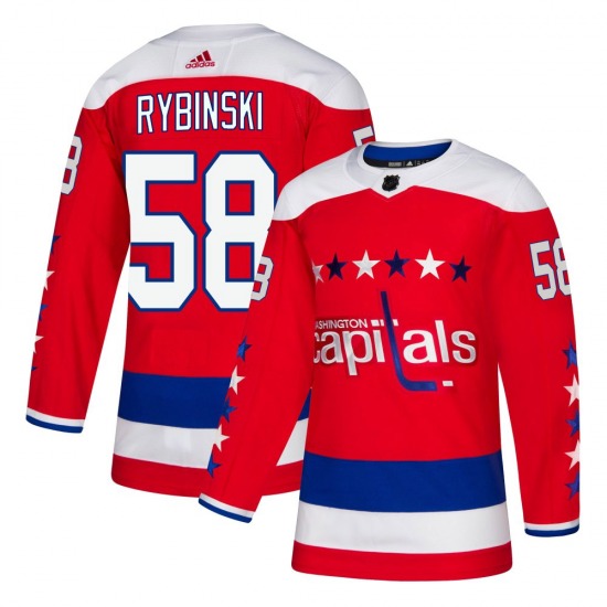 Authentic Adidas Youth Henrik Rybinski Red Alternate Jersey - NHL Washington Capitals