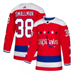 Authentic Adidas Youth Spencer Smallman Red Alternate Jersey - NHL Washington Capitals